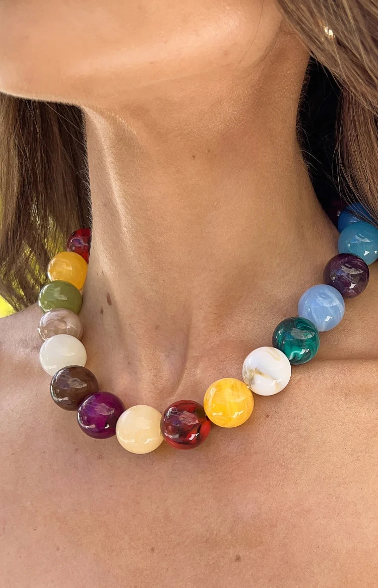 Asher Pink Multi Beaded Necklace