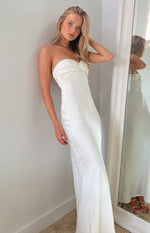 Ashley White Sequin Formal Maxi Dress Image