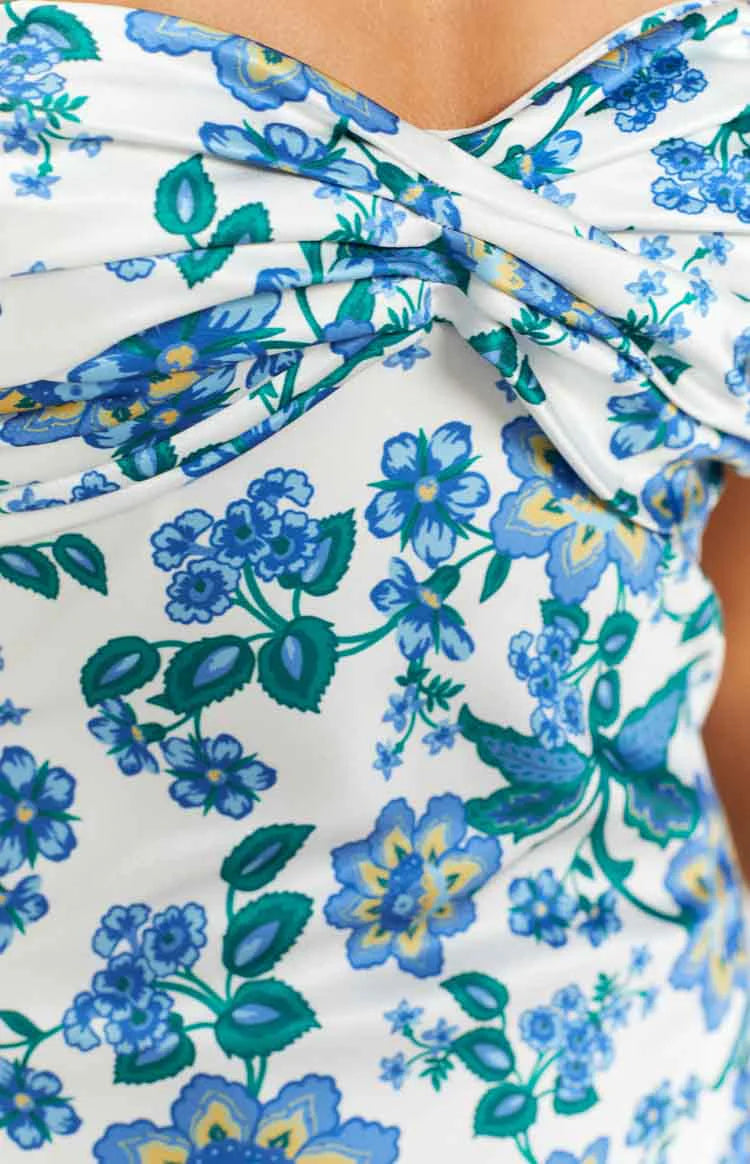 Ashley Blue Floral Formal Maxi Dress - US 2 | Beginning Boutique Exclusive Ashley Blue Floral Formal Maxi Dress - US 2 | Beginning Boutique Exclusive