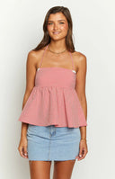 Aspen Red Gingham Halter Top