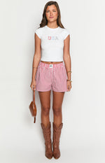 Astrea White USA Baby Tee Image