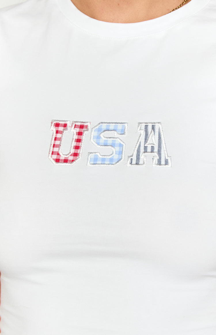 Astrea White USA Baby Tee Image