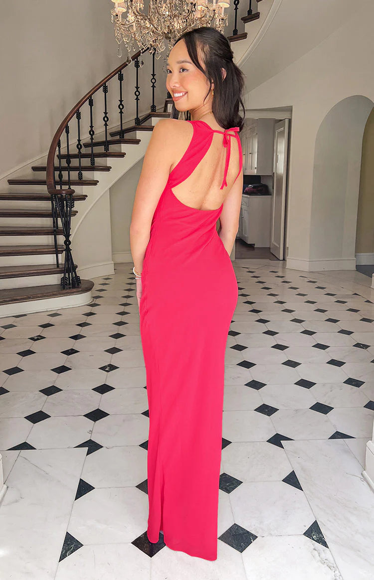 Astrid Pink Chiffon Maxi Dress | Beginning Boutique US Astrid Pink Chiffon Maxi Dress | Beginning Boutique US