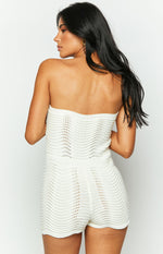 Athens White Knit Playsuit Image