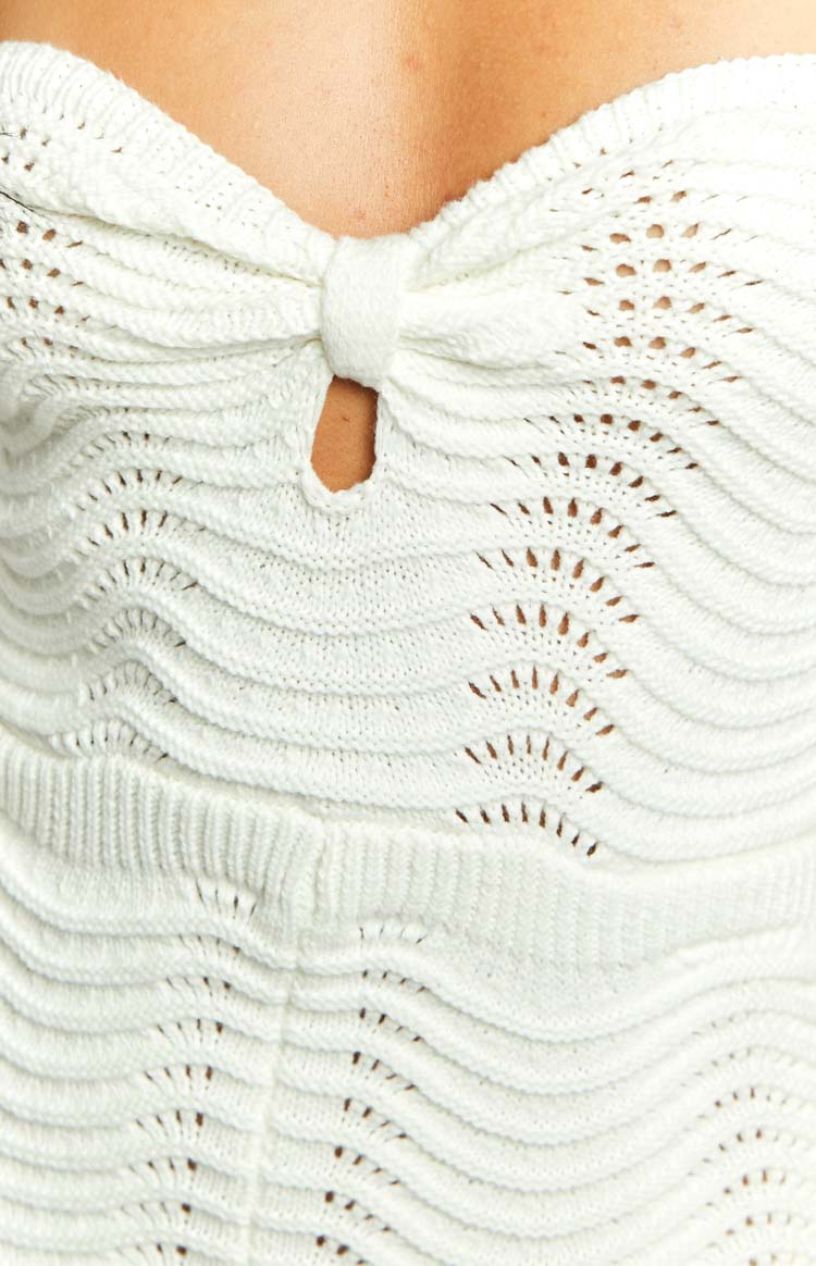 Athens White Knit Playsuit Image