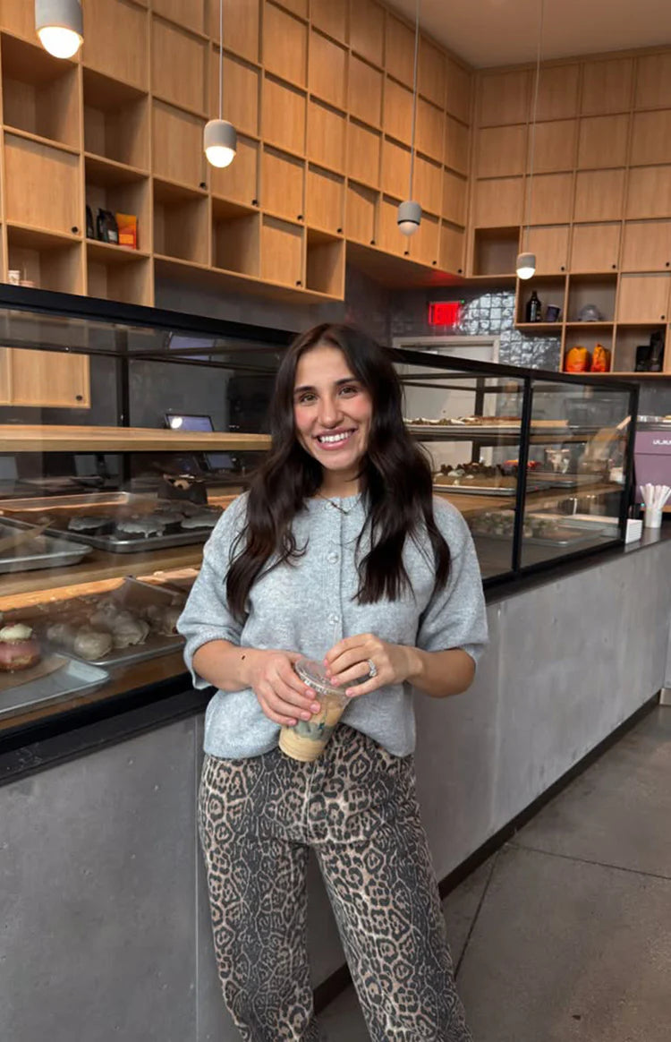 Aurelia Light Grey Short Sleeve Cropped Cardigan