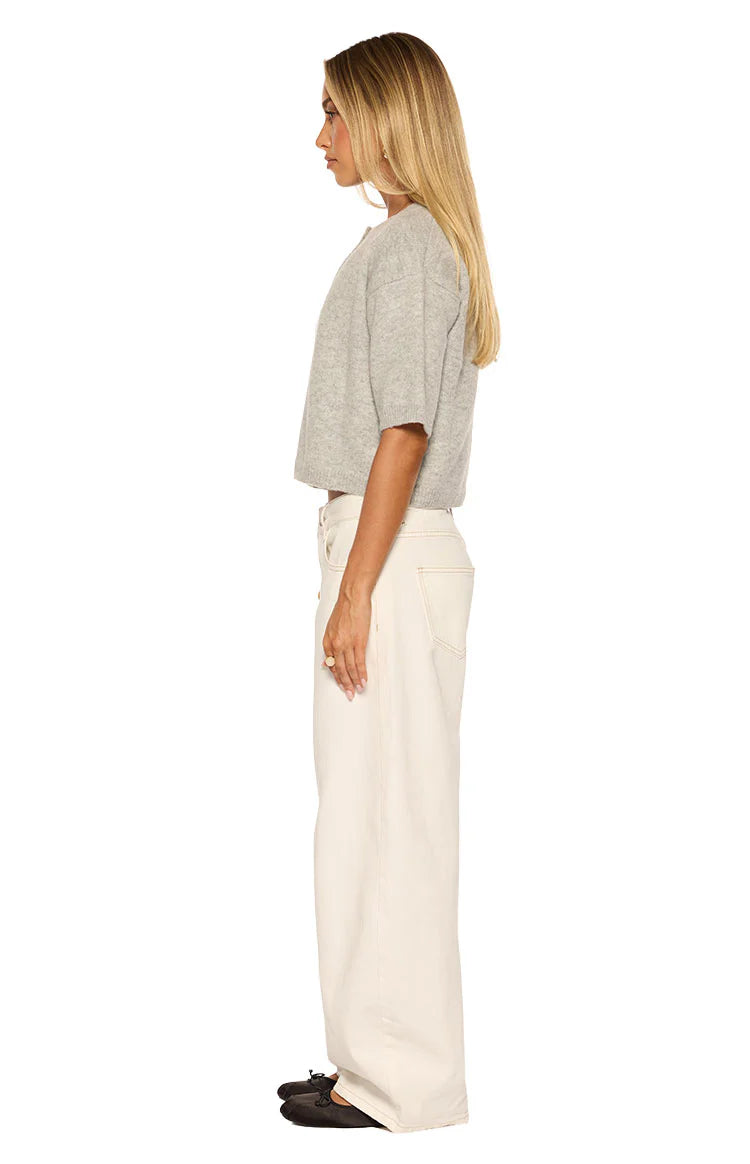 Aurelia Light Grey Short Sleeve Cropped Cardigan