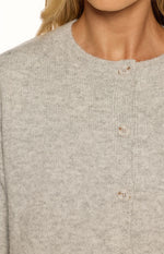 Aurelia Light Grey Short Sleeve Cropped Cardigan Image