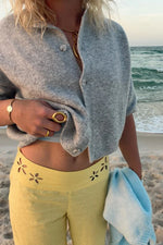 Aurelia Light Grey Short Sleeve Cropped Cardigan