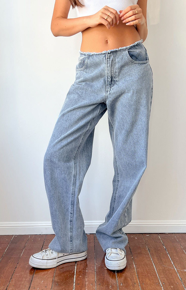 Austin Mid Rise Mid Wash Blue Denim Jeans Image