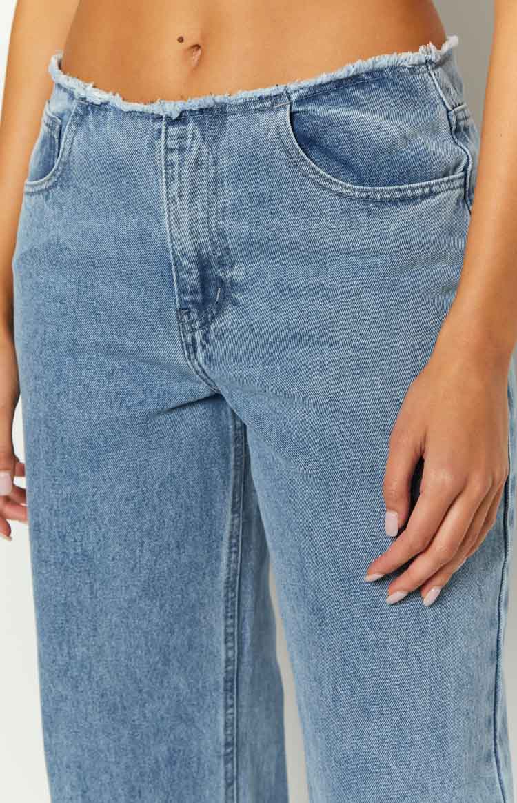 Austin Mid Rise Mid Wash Blue Denim Jeans Image