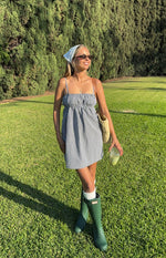 Avara Black Gingham Mini Dress Image