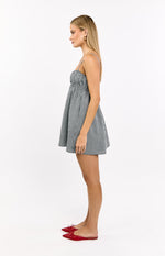 Avara Black Gingham Mini Dress Image