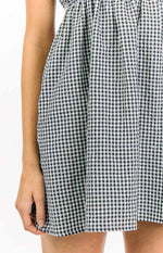 Avara Black Gingham Mini Dress Image