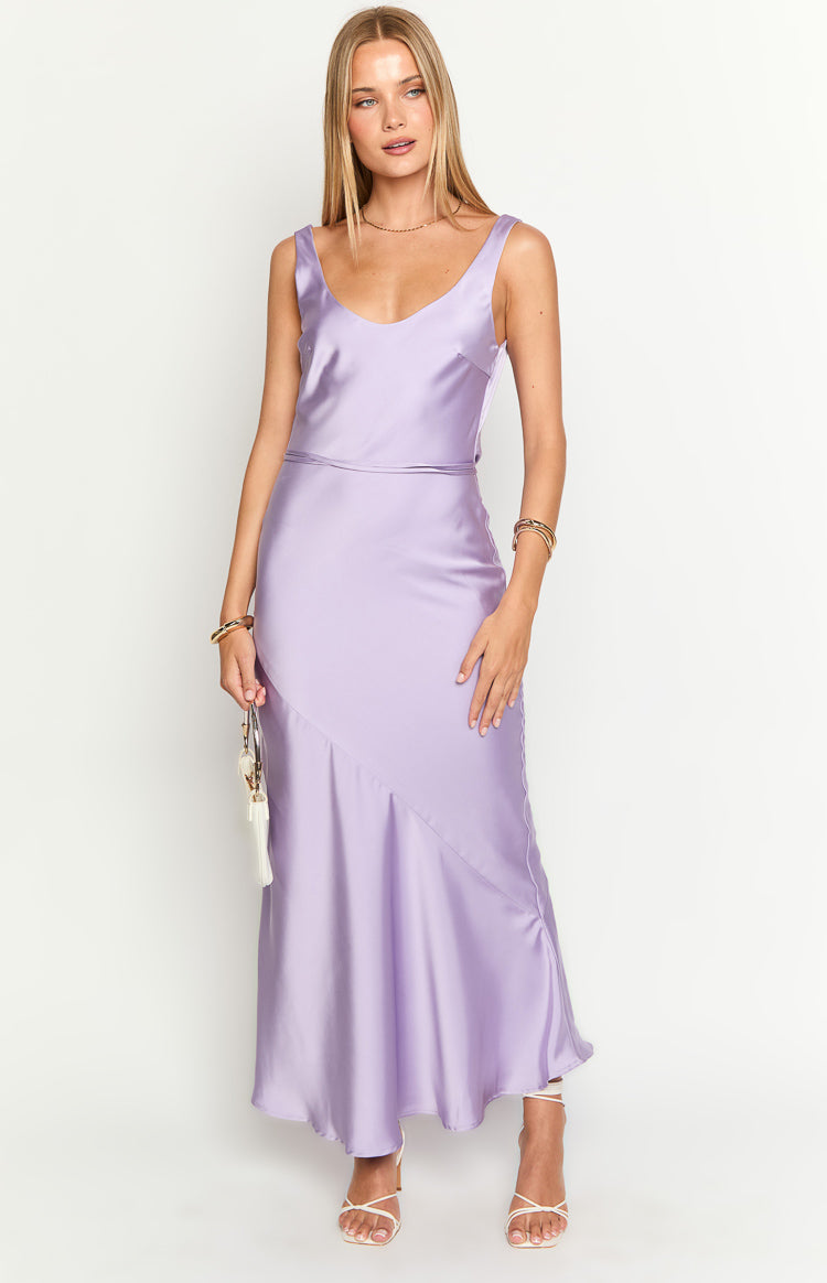 strapless open back dress Aviva Purple Maxi Dress - US 0