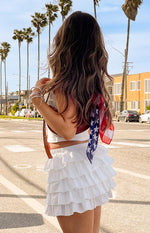 Avril White Ruffle Mini Skort Image