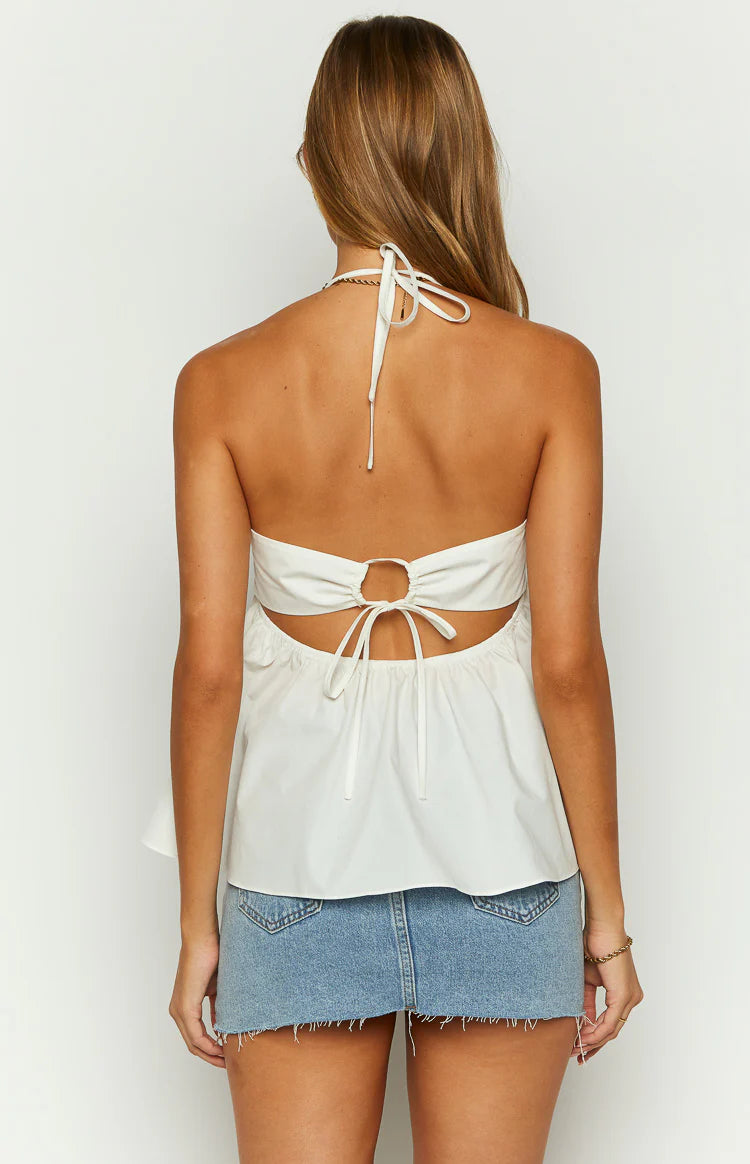 Axl White Halter Top | Beginning Boutique US
