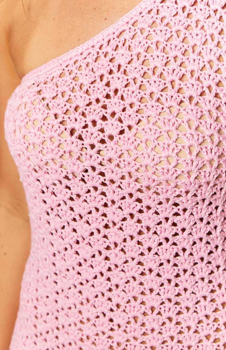 Ayse Pink Crochet Mini Dress Image