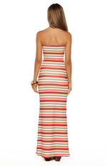 Azari Beige Multi Stripe Maxi Dress