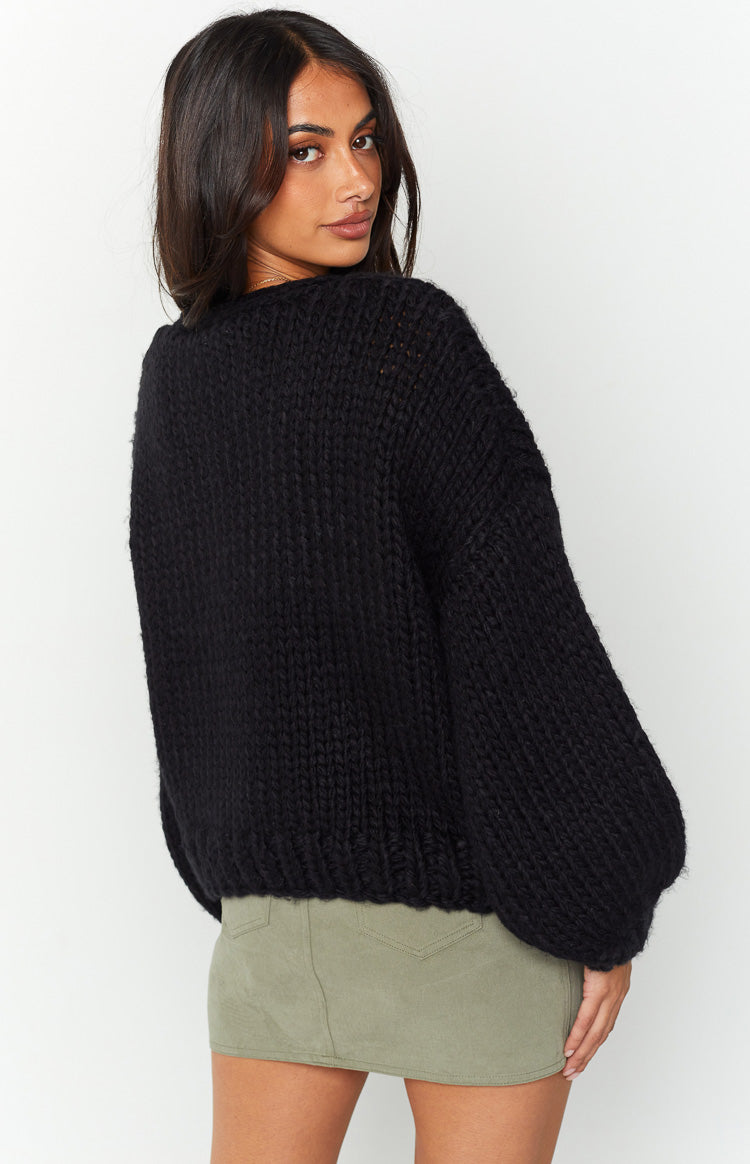 Bad Habits Black Knit Cardigan | Beginning Boutique US