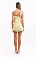 Bailee Yellow Sequin Mini Dress Image