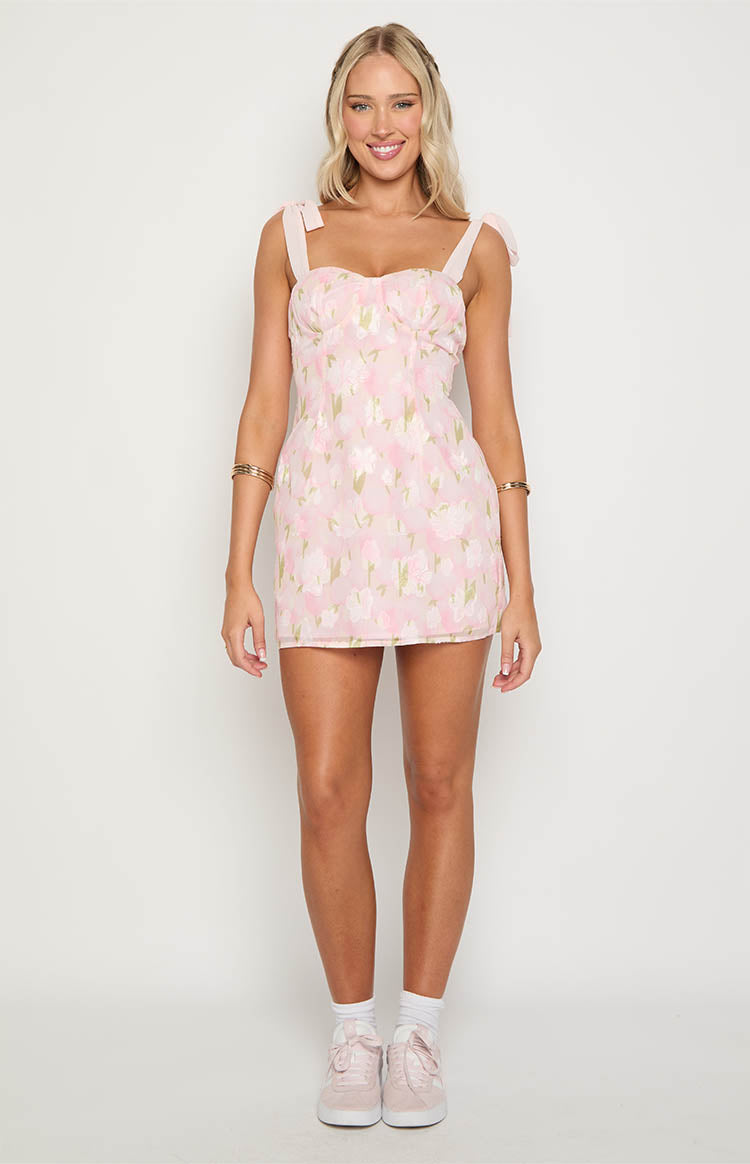 Bambi Pink Floral Mini Dress | Beginning Boutique US