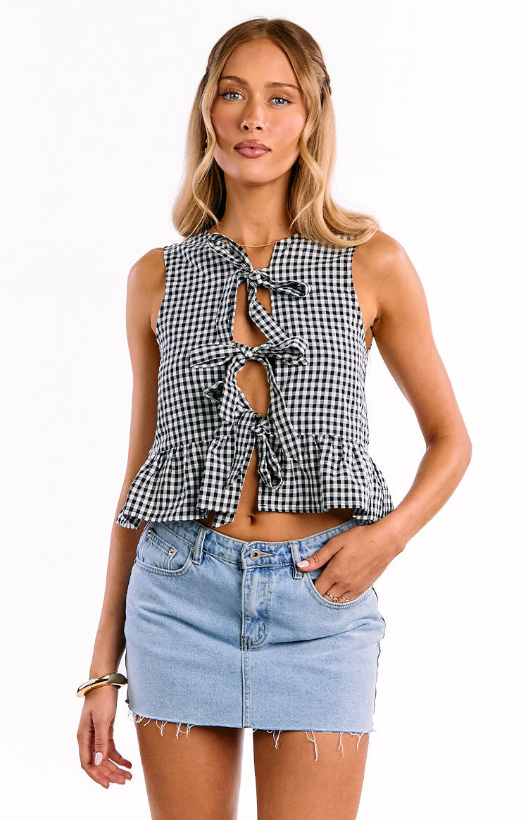 Baxter Black Gingham Top Image