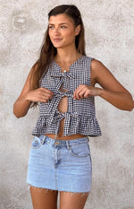 Baxter Black Gingham Top Image