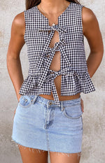 Baxter Black Gingham Top Image