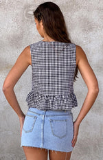Baxter Black Gingham Top Image