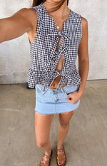 Baxter Black Gingham Top Image