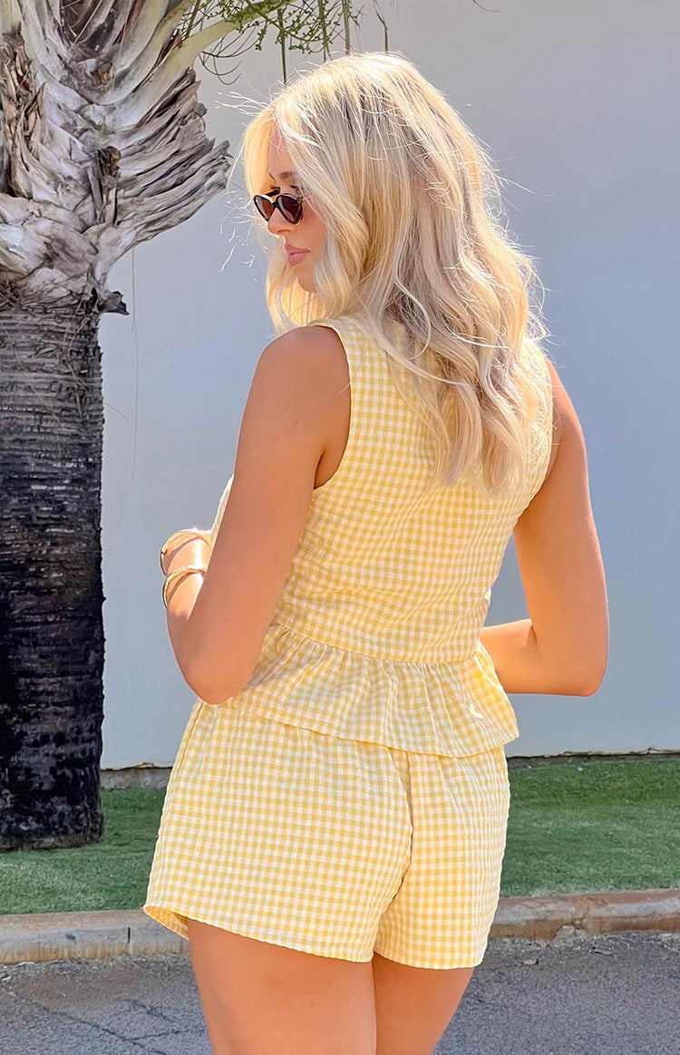 Baxter Yellow Gingham Top