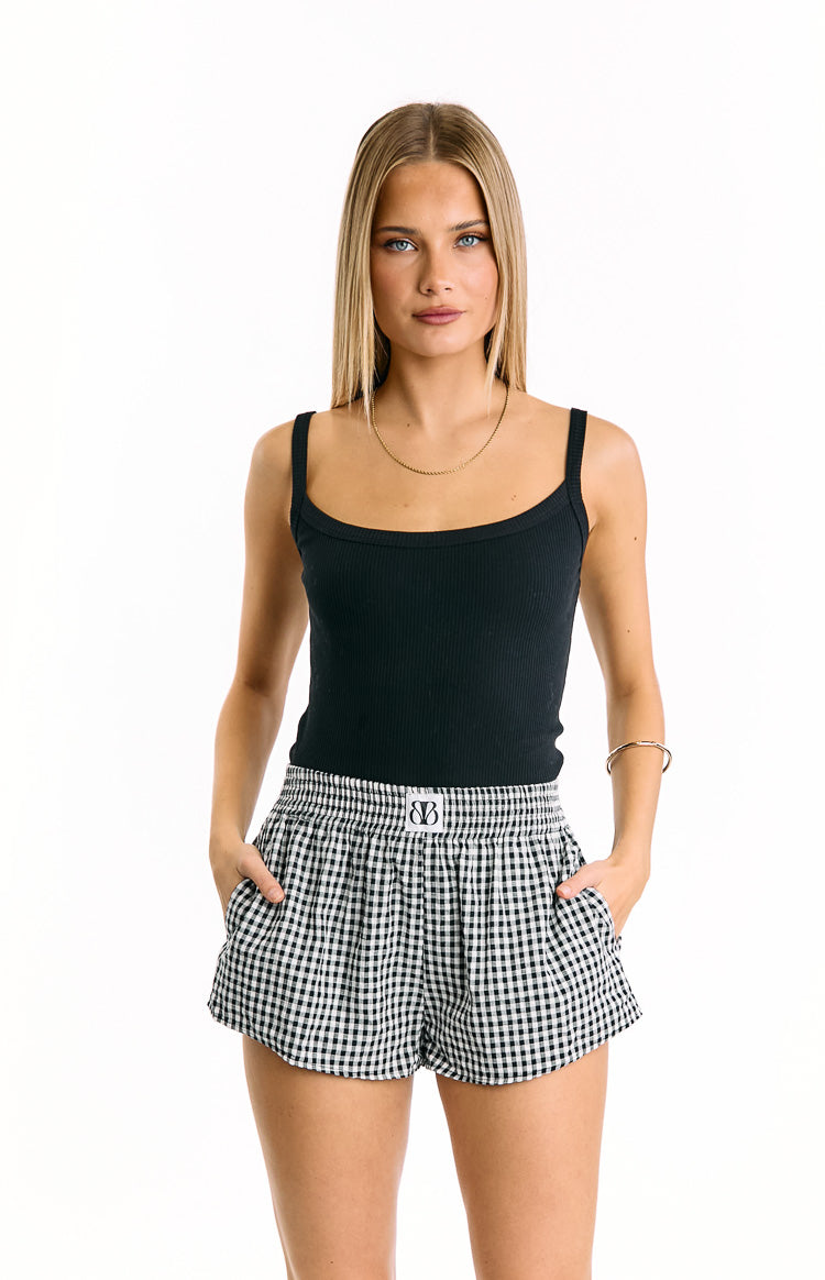 Baxter Black Gingham Shorts Image