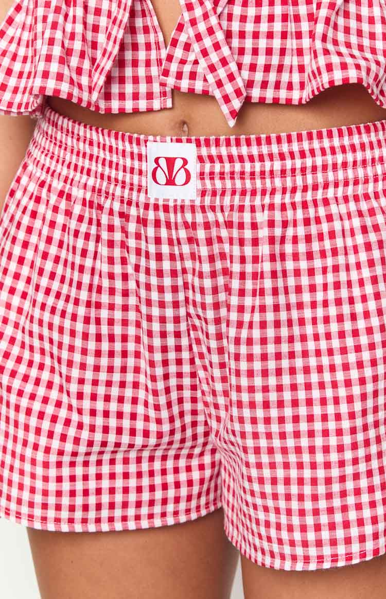 Red Ruggison Shorts Baxter Red Gingham Shorts | Beginning Boutique US