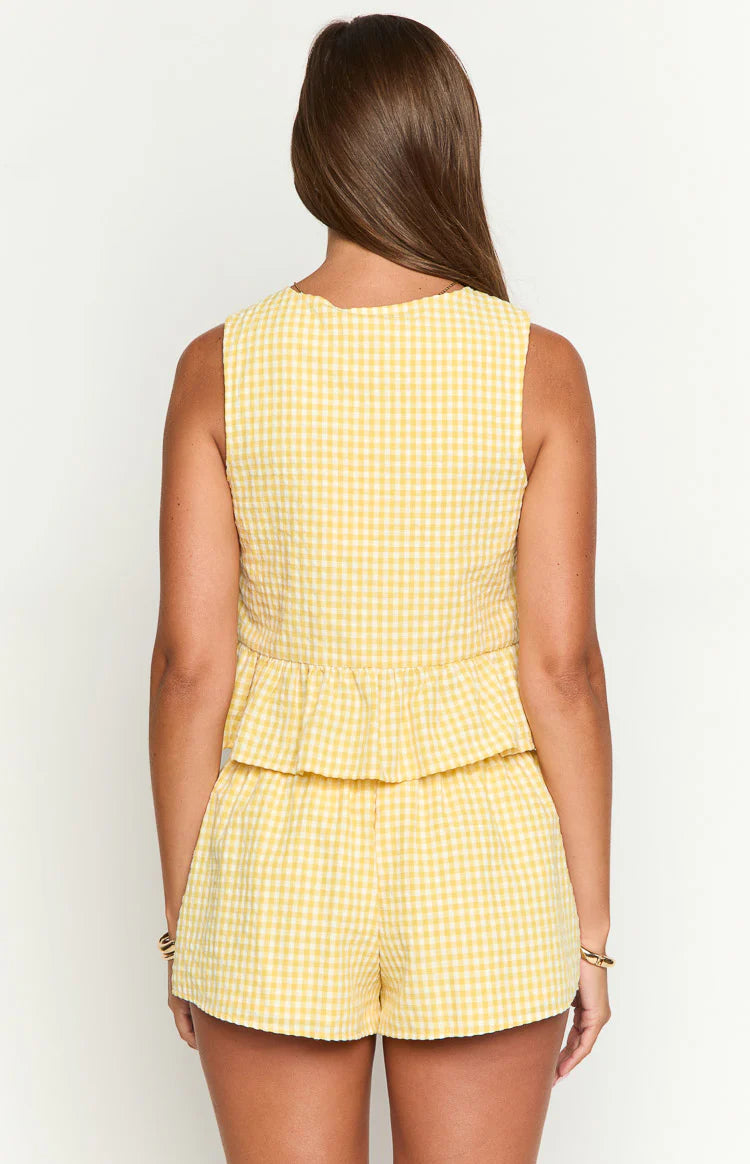 Baxter Yellow Gingham Top