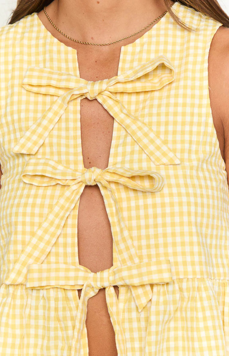 Baxter Yellow Gingham Top