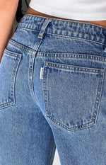 Beau Mid Wash Tie Waist Denim Jeans Image