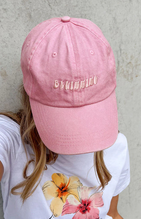 Beginning Boutique Pink Washed Cap US