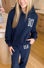 Beginning Navy Leopard Star Hoodie Image