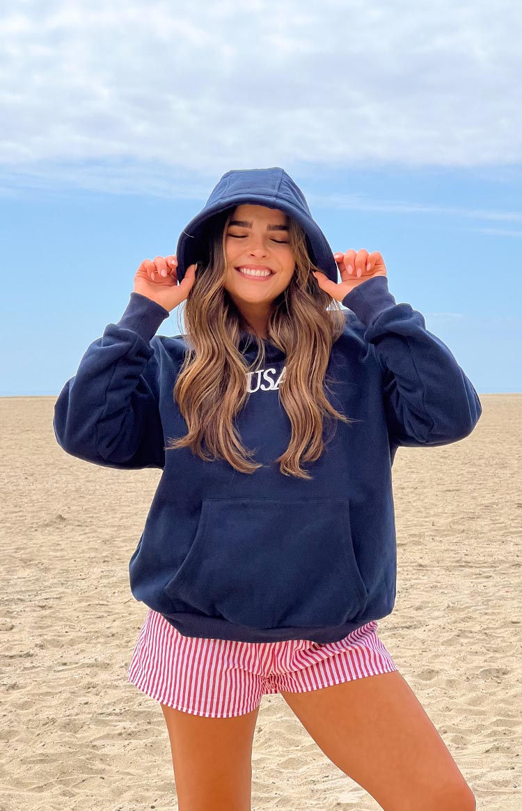 Beginning Navy USA Hoodie | Beginning Boutique US