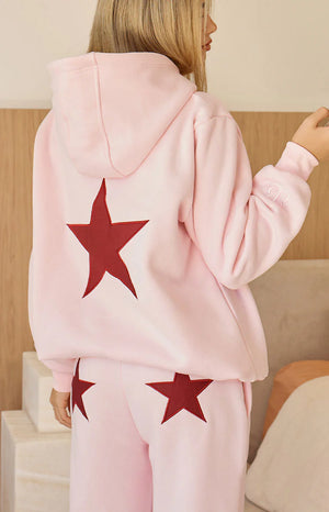 Beginning Pink Burgundy Star Hoodie