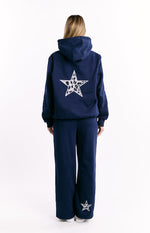 Beginning Navy Leopard Star Hoodie Image