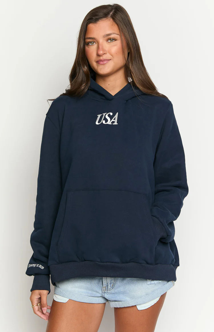 Beginning Navy USA Hoodie | Beginning Boutique US Beginning Navy USA Hoodie | Beginning Boutique US