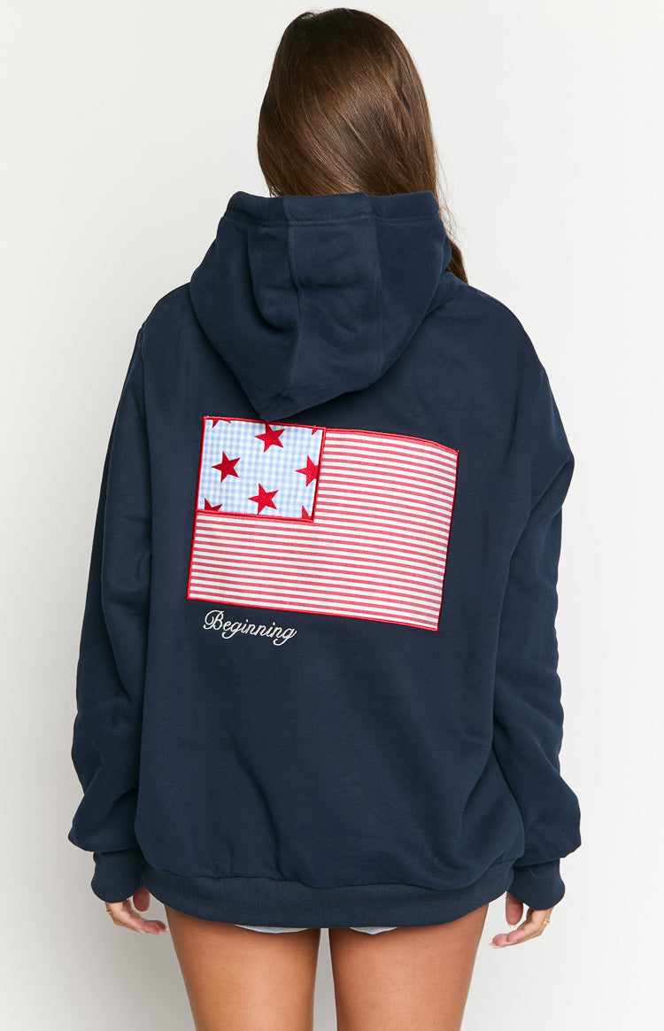 Beginning Navy USA Hoodie Image