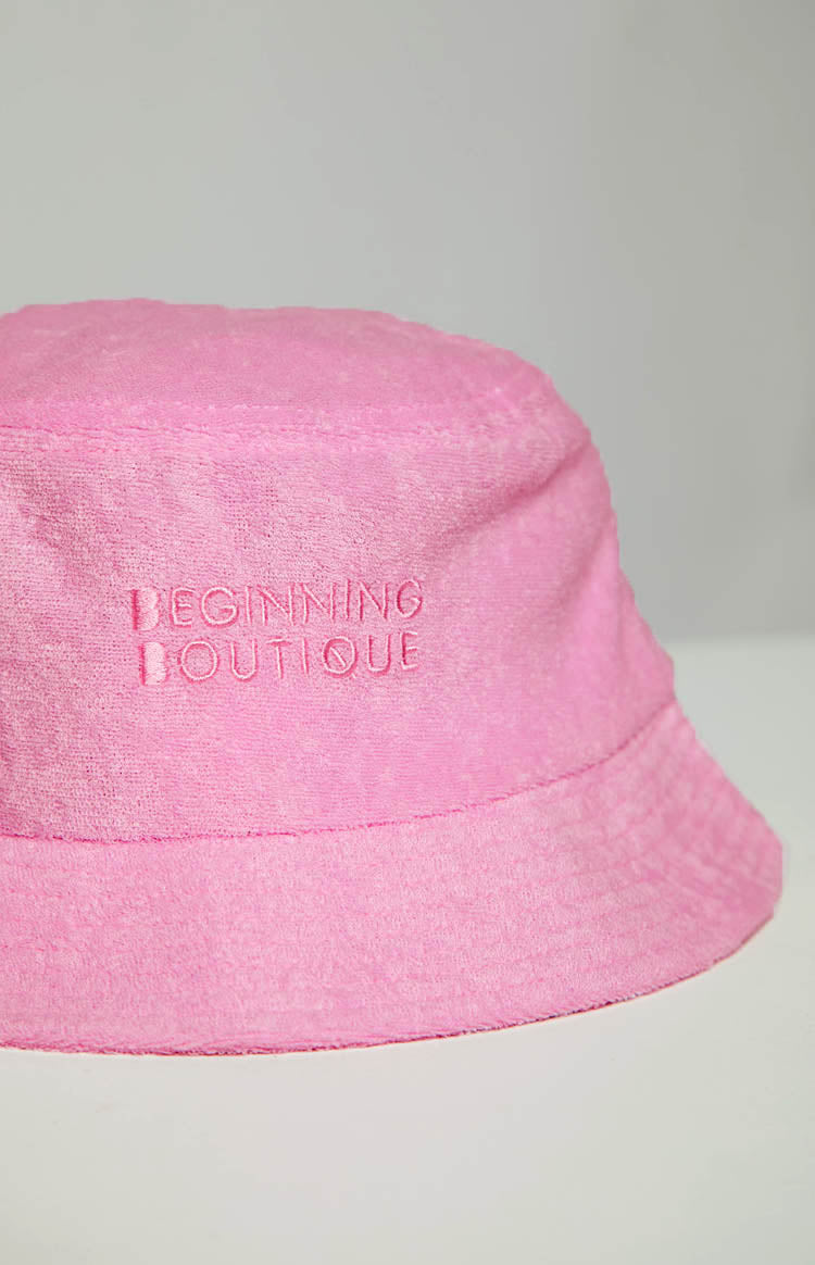 Beginning Pink Terry Towel Bucket Hat – Beginning Boutique US