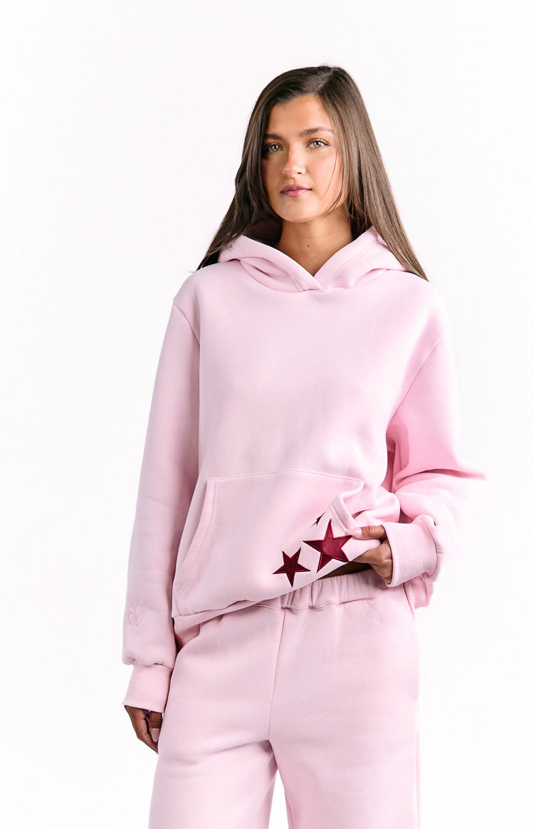 Beginning Pink Burgundy Star Hoodie Image