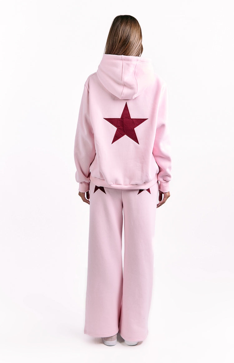 Beginning Pink Burgundy Star Hoodie Image