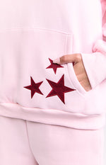 Beginning Pink Burgundy Star Hoodie Image