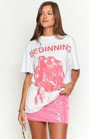 Beginning Rose White Tee