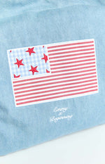 Beginning Washed Denim USA Tote Bag Image